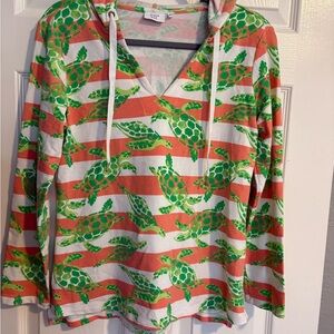 Crown & Ivy “Beach” hooded knit jacket